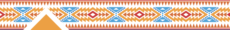 Orange and blue Native American banner