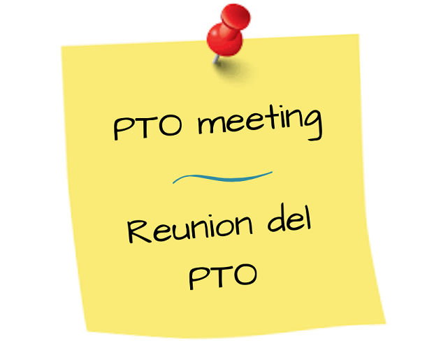 Yellow sticky note that says PTO Meeting