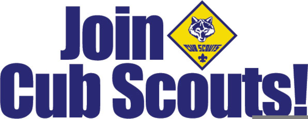 Text says, "Join Cub Scouts"" with cub scout logo