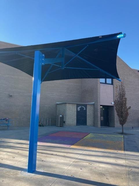 Image of shade structure over the Valdez playground