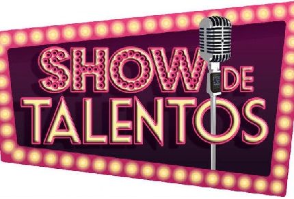 Show de Talentos in Yellow and red text on a black background