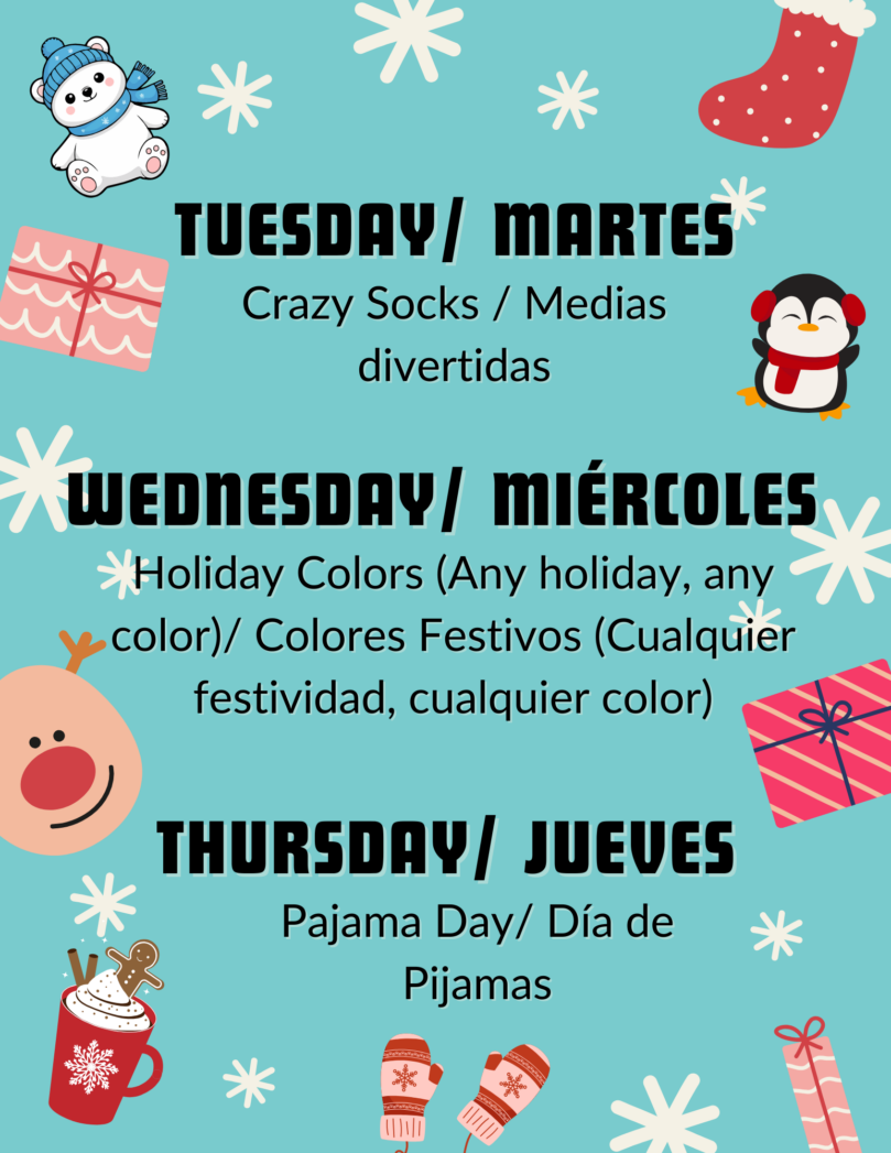 Holiday Spirit Week flyer