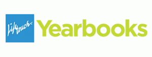 White background with word "LIfetouch" in blue text and "Yearbook" in green text