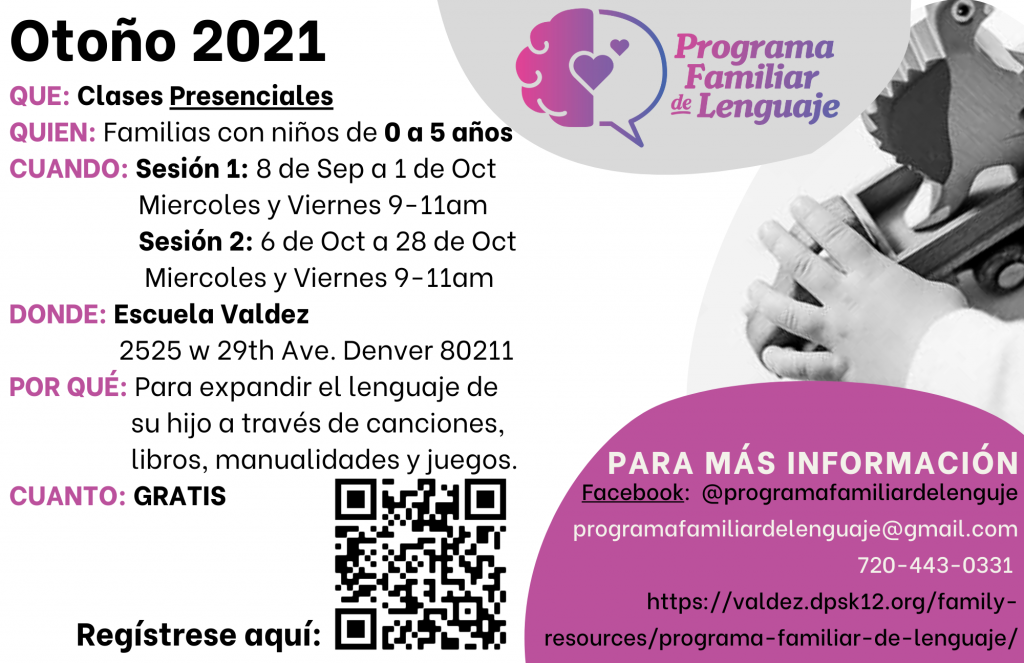 Otoño 2021 clases presenciales de la Programa Familiar de Lenguaje
