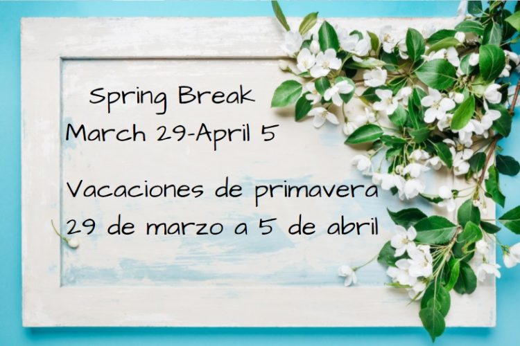 Spring break March 29-April 5
