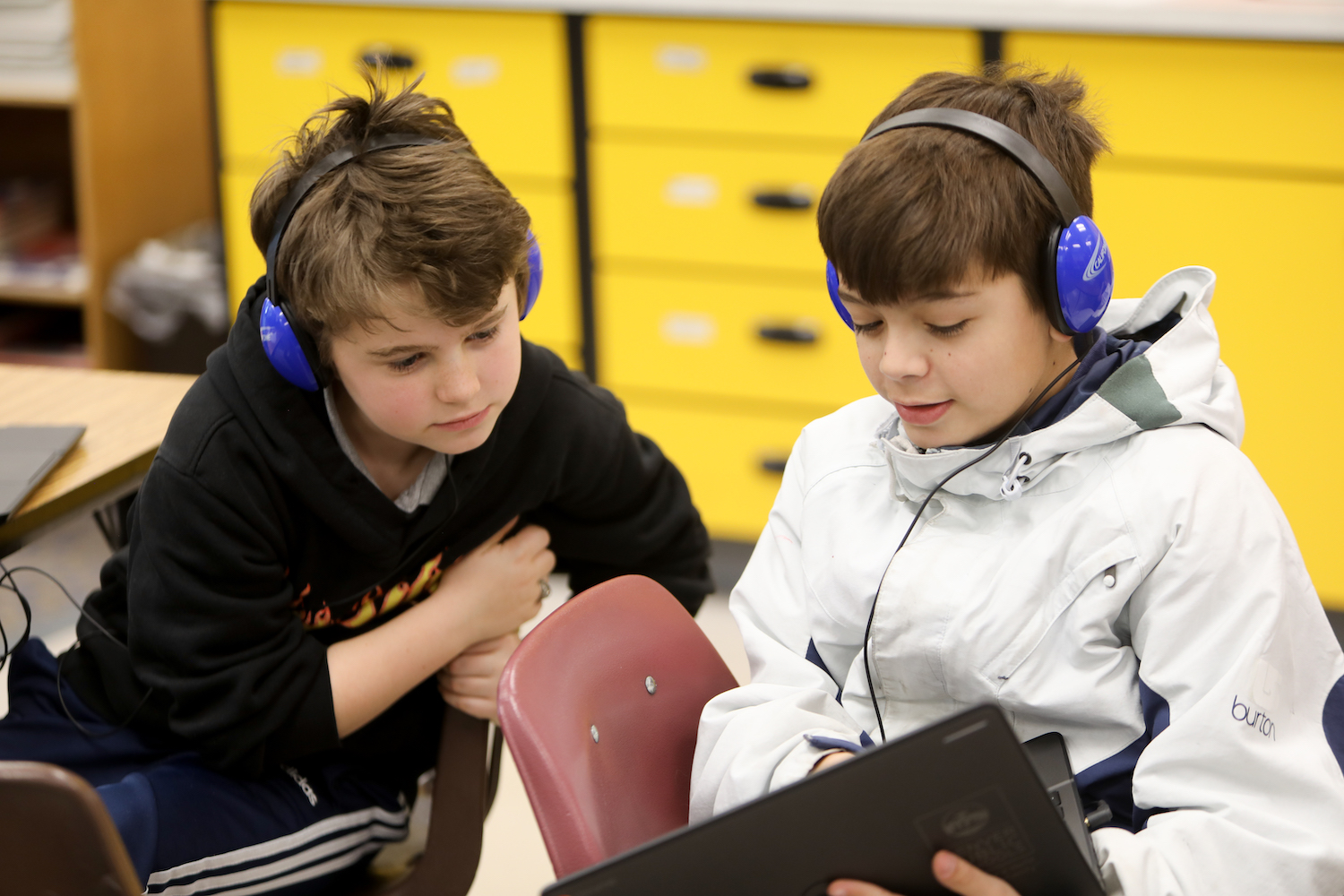 students at computers