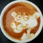 Coffee with foam panther